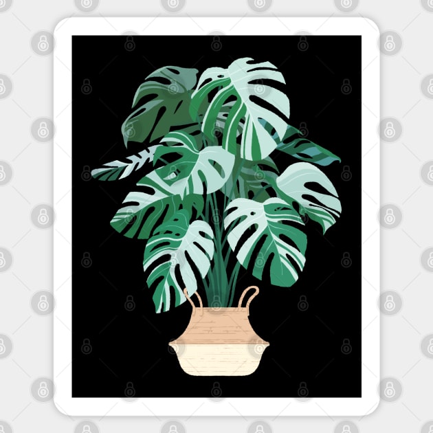 Monstera deliciosa variegata Sticker by ikerpazstudio